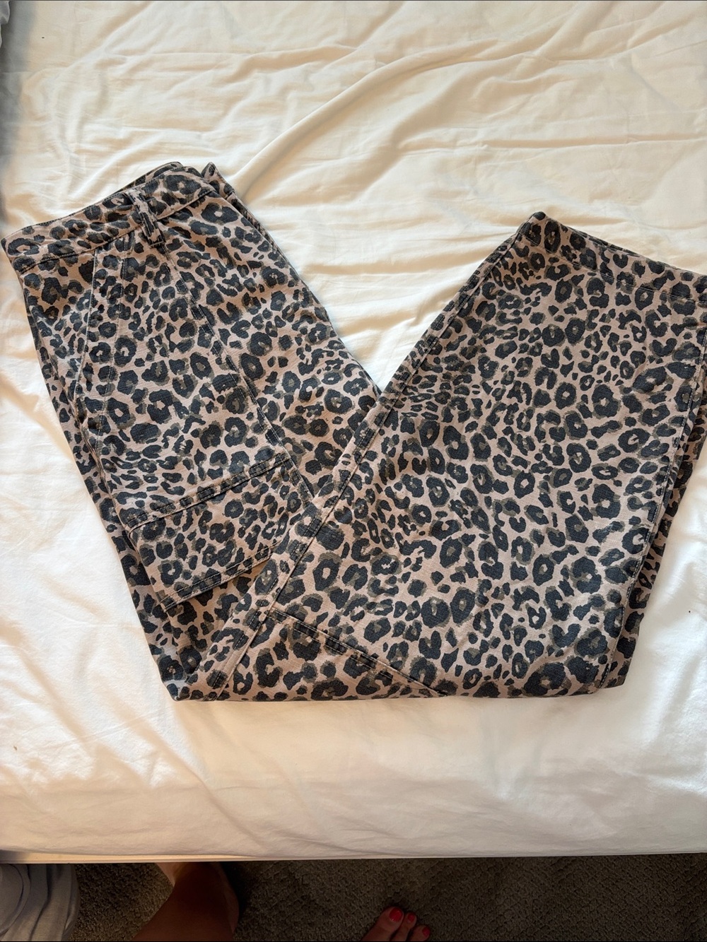 Sanctuary Boyfriend Utility French Kitty Print Pants -